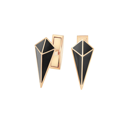 Cosmos Rose Gold Black Onyx Cufflinks