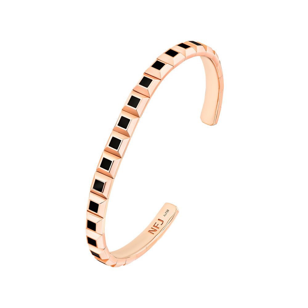 Revolution Rose Gold Black Onyx Bangle
