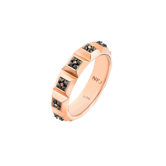 Revolution Rose Gold Princess Black Diamond Band