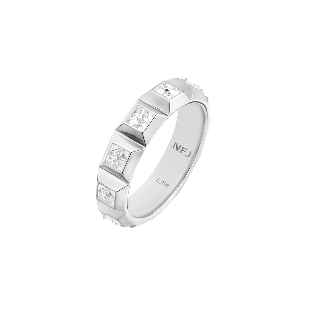 Revolution White Gold Princess Diamond Band