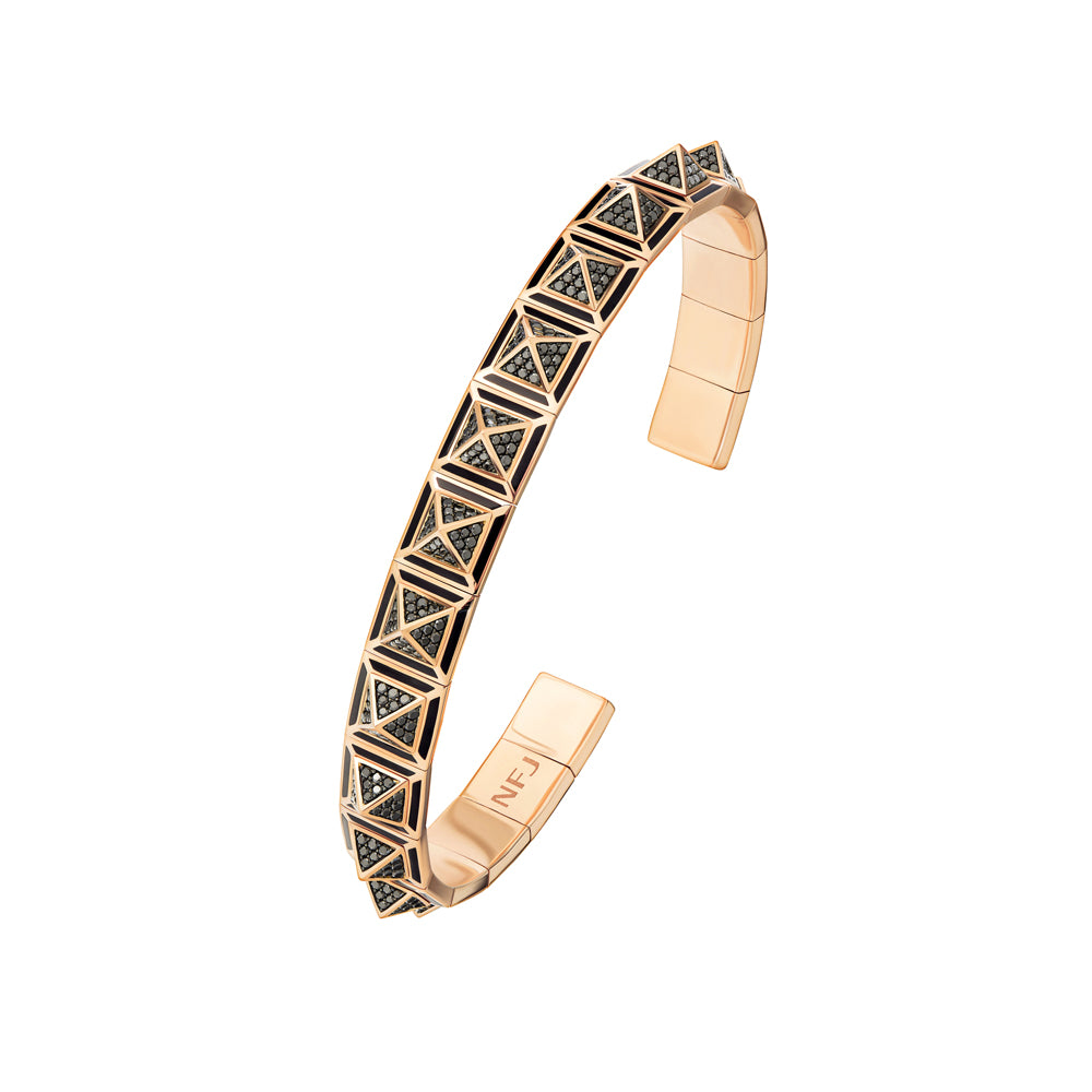 Revolution Rose Gold Black Diamond Back Ceramic Enamel Bangle
