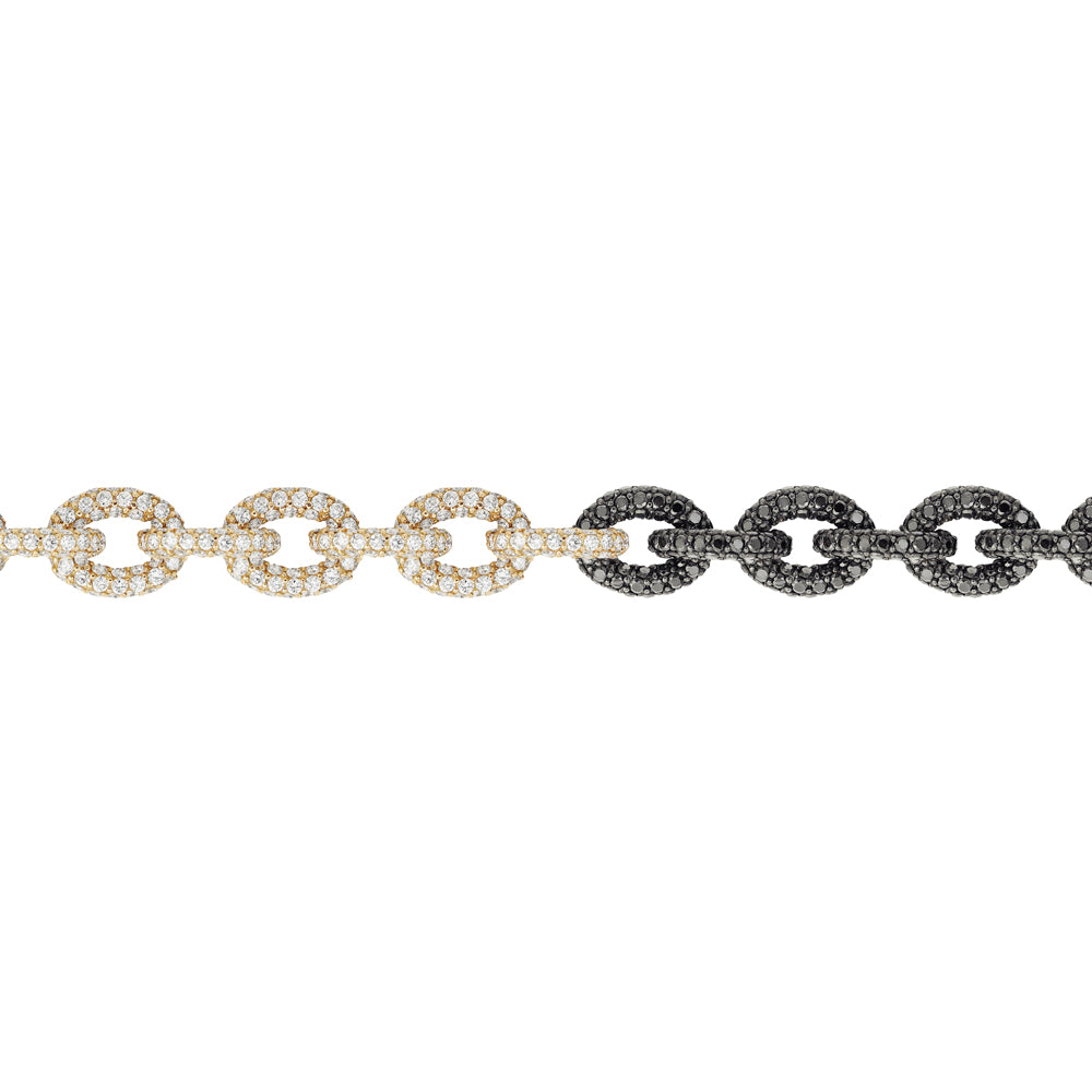 NFJ Statement Gold White and Black Diamond Bracelet