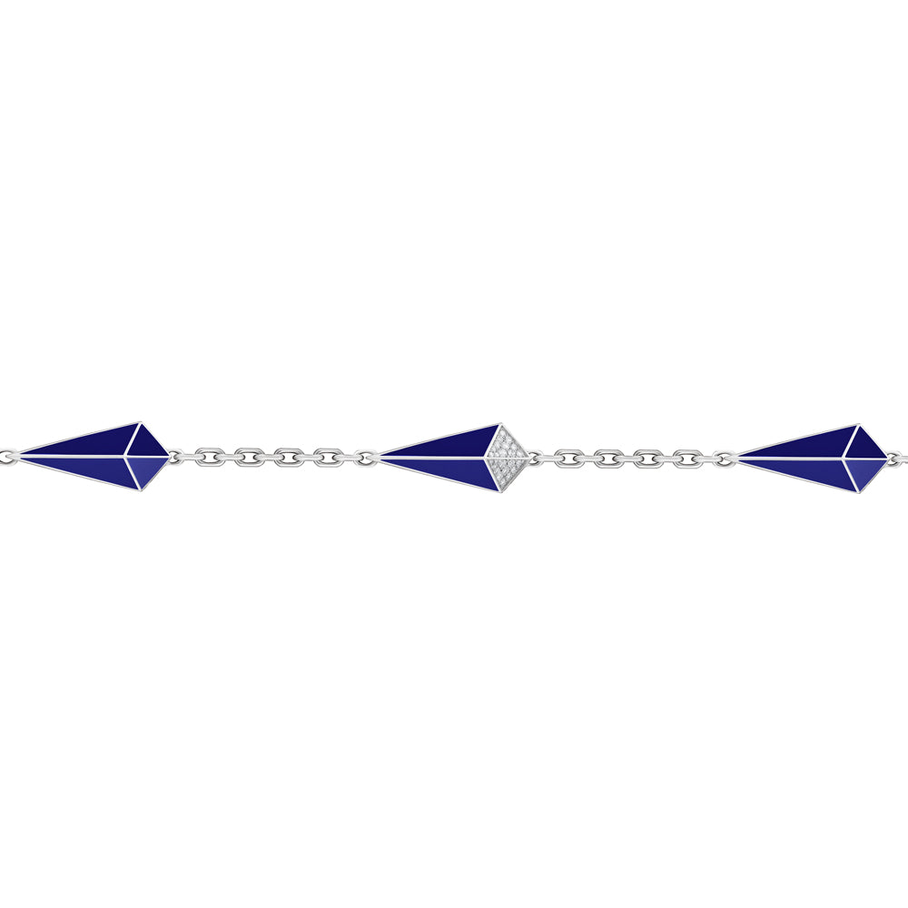 Cosmos White Gold Diamond Lapis Lazuli Bracelet