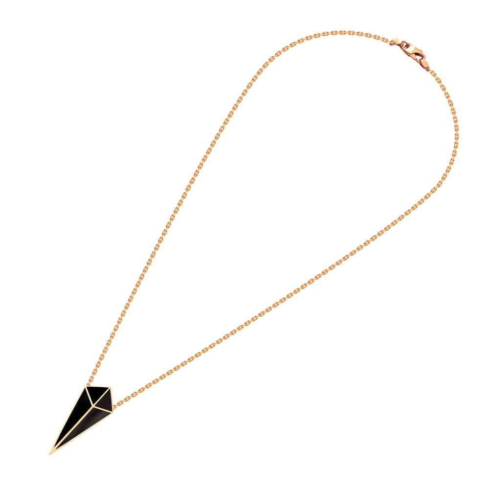 Cosmos Rose Gold Black Onyx Necklace