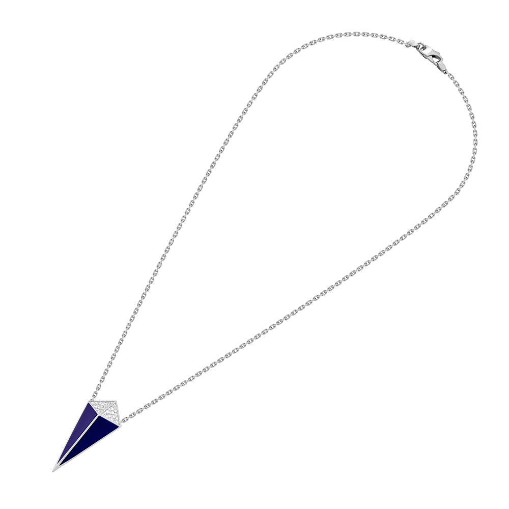 Cosmos White Gold Diamond Lapis Lazuli Necklace