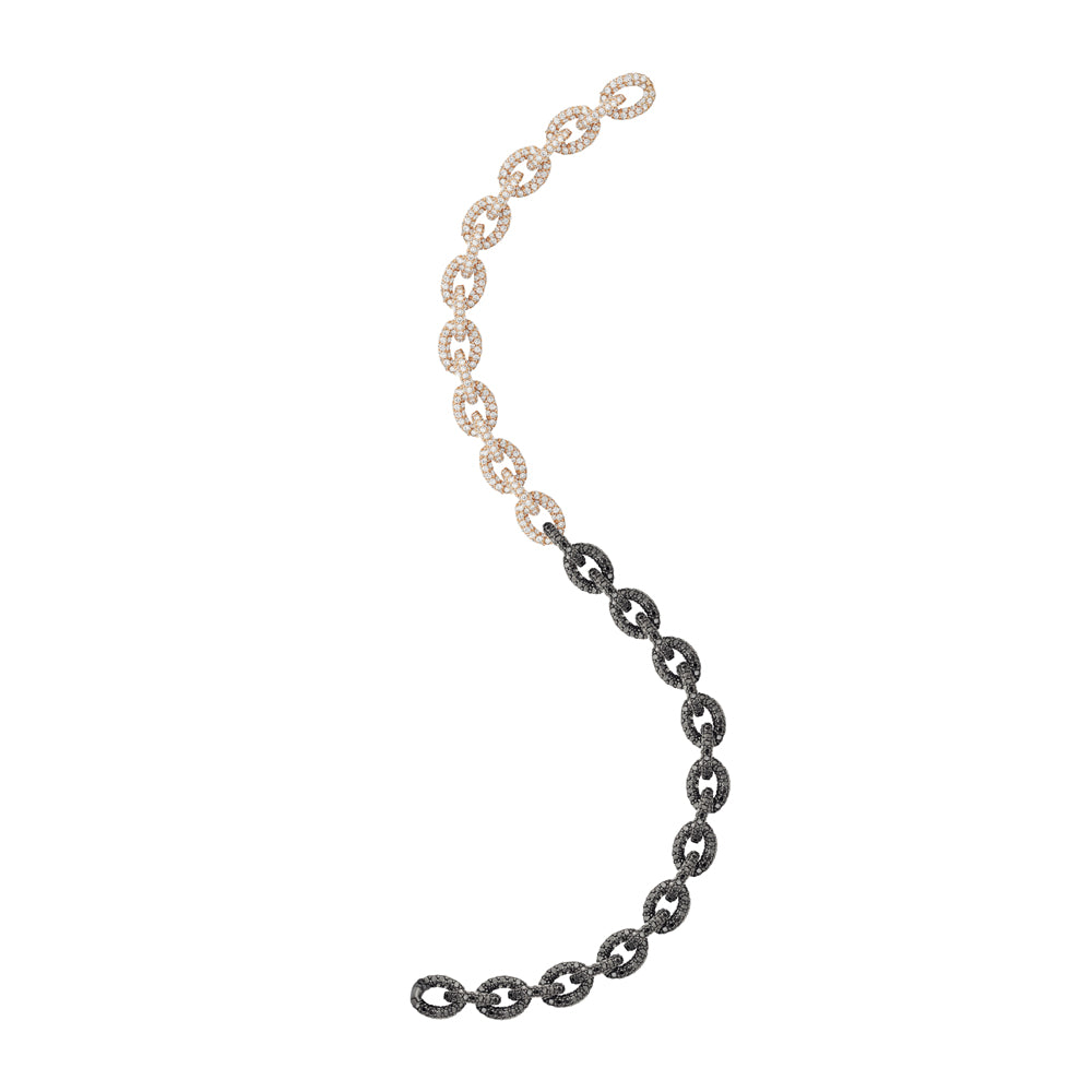 NFJ Statement Gold White and Black Diamond Bracelet