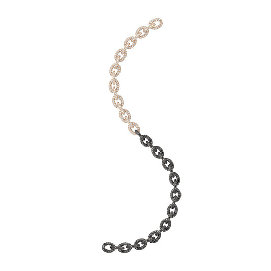 NFJ Statement Gold White and Black Diamond Bracelet
