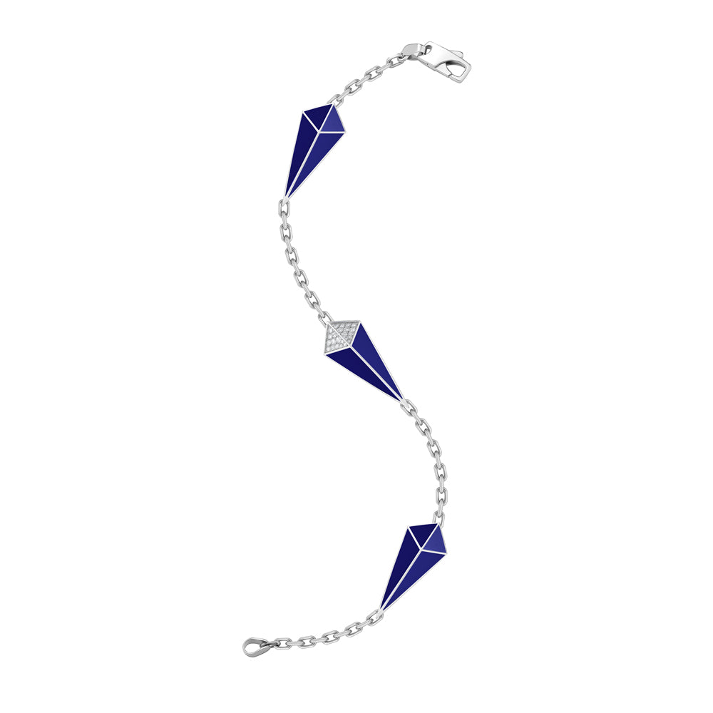 Cosmos White Gold Diamond Lapis Lazuli Bracelet