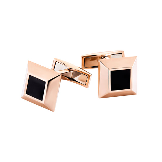 Revolution Rose Gold Black Onyx Cufflinks