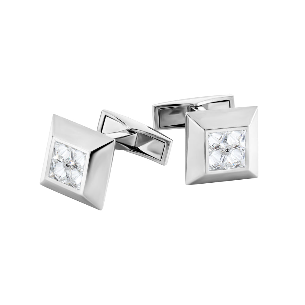 Revolution White Gold Princess Diamond Cufflinks