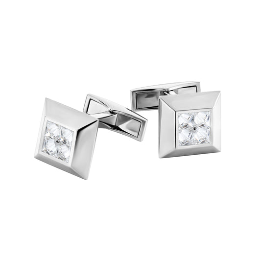 Revolution White Gold Princess Diamond Cufflinks