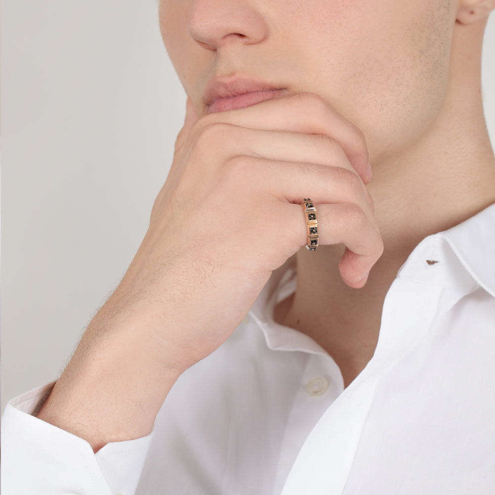 Revolution Rose Gold Princess Black Diamond Band