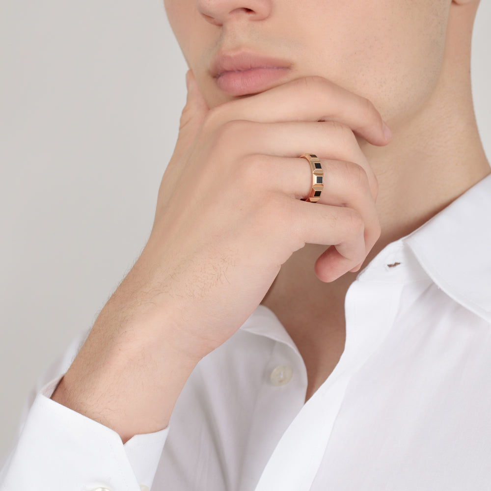 Revolution Rose Gold Black Onyx Band