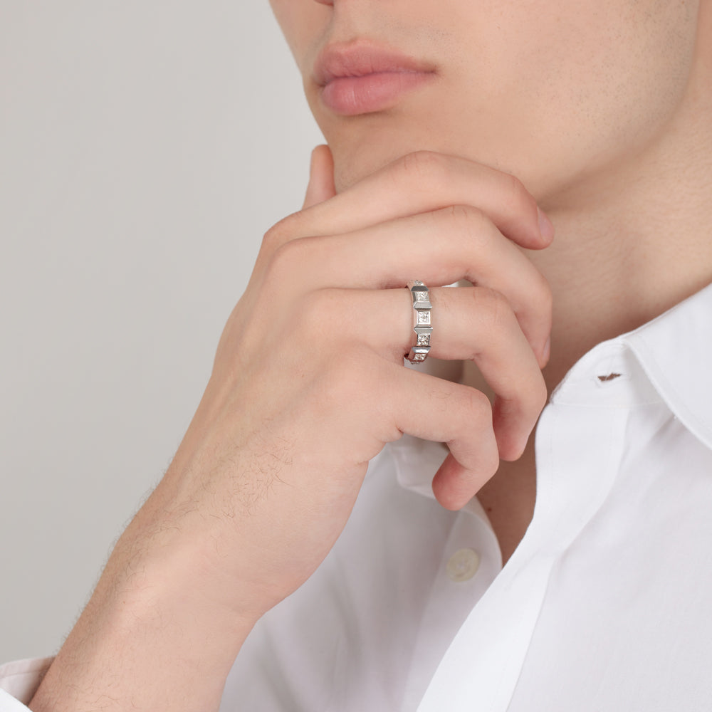 Revolution White Gold Princess Diamond Band