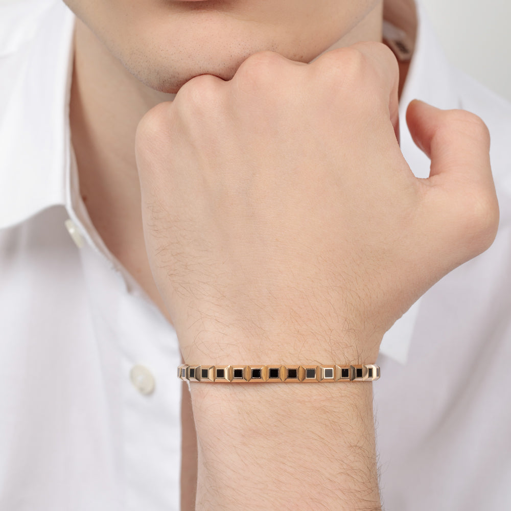 Revolution Rose Gold Black Onyx Bangle