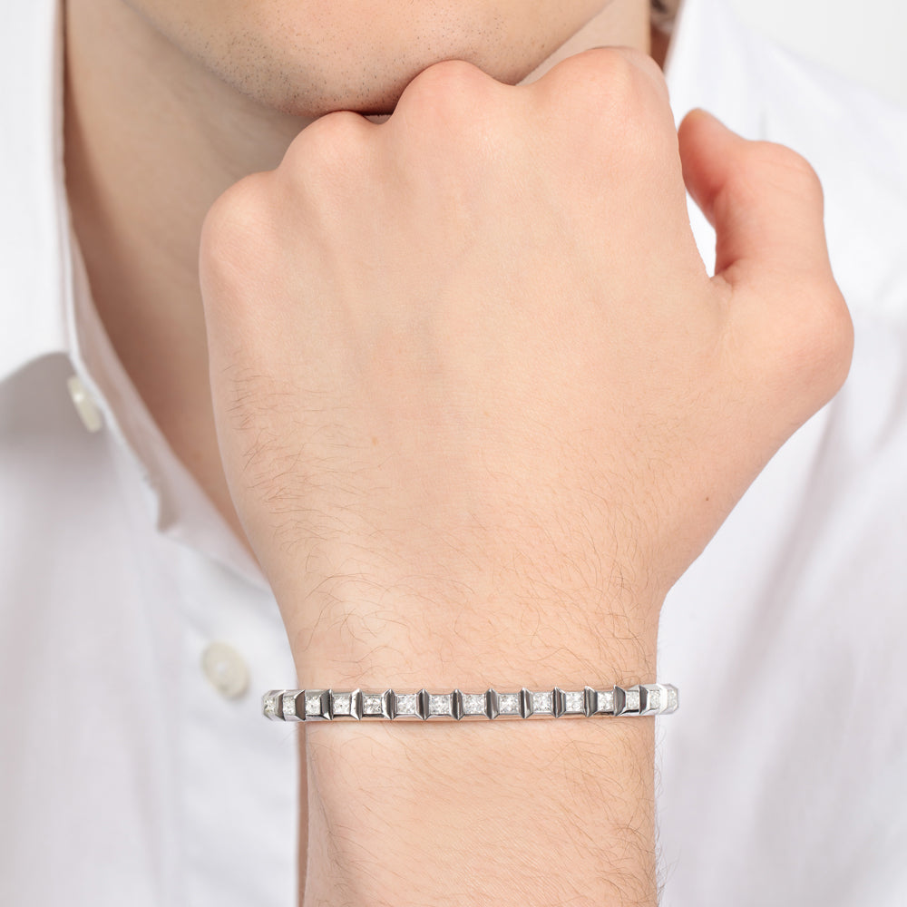 Revolution White Gold Princess Diamond Bangle