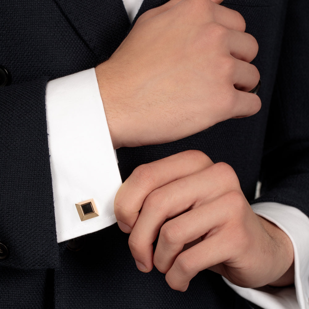 Revolution Rose Gold Black Onyx Cufflinks