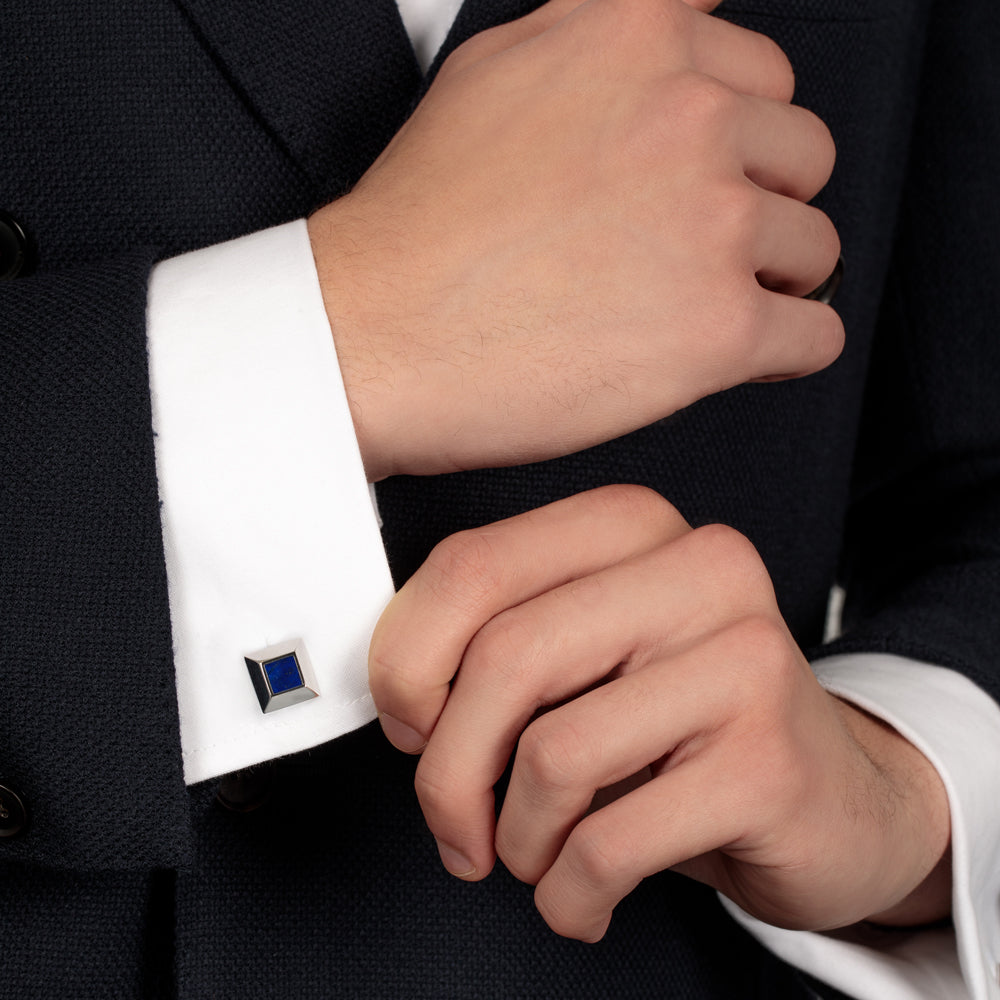 Revolution White Gold Lapis Lazuli Cufflinks