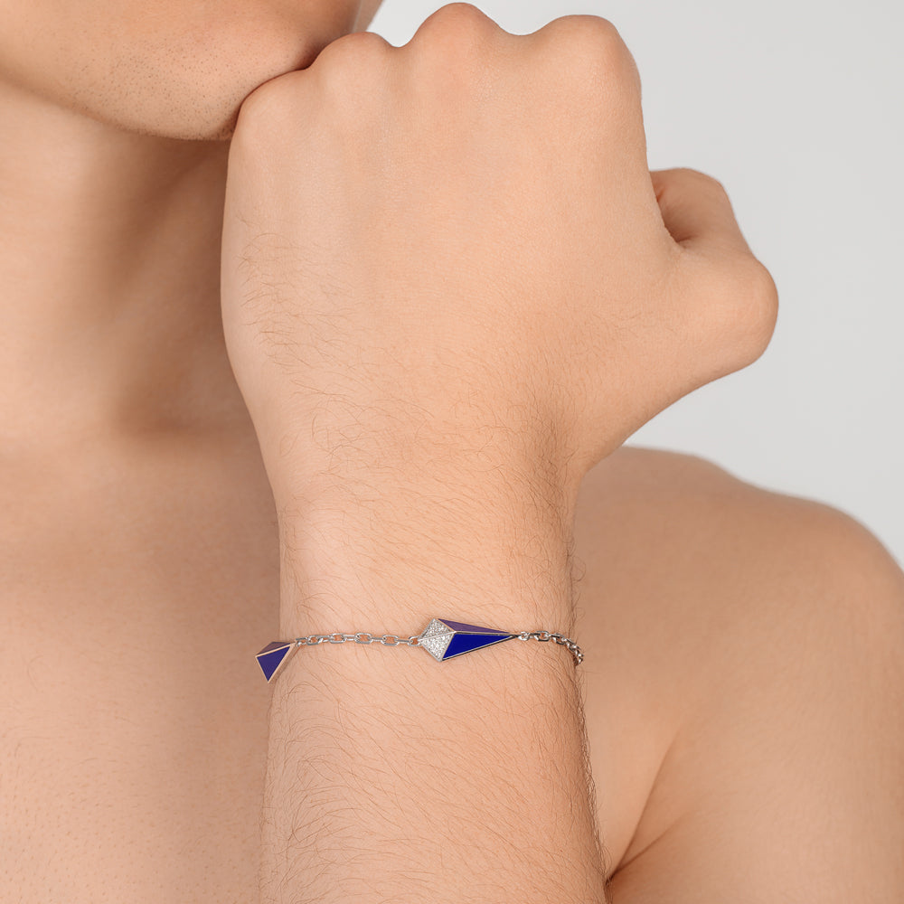 Cosmos White Gold Diamond Lapis Lazuli Bracelet