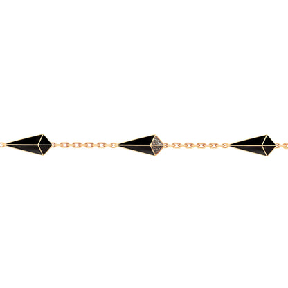 Cosmos Rose Gold Black Diamond Black Onyx Bracelet