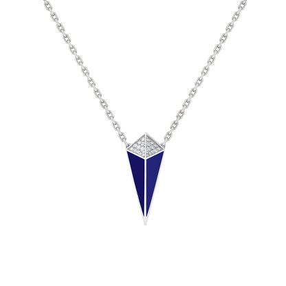 Cosmos White Gold Diamond Lapis Lazuli Necklace