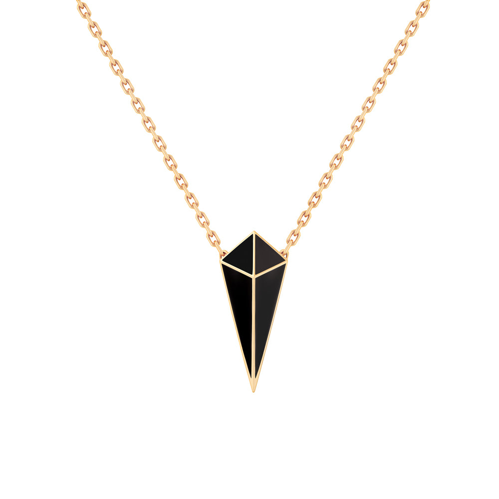 Cosmos Rose Gold Black Onyx Necklace